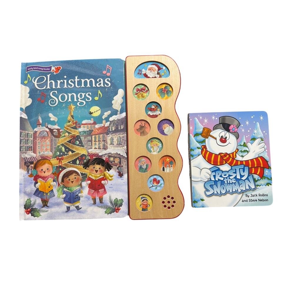 Lot of 2 Christmas Baby Books - Christmas Songs Book - Frosty the Snowman